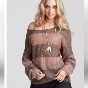 Free People mohair blend stripped sweater XS